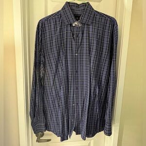Banana Republic Navy Plaid Button Down Shirt